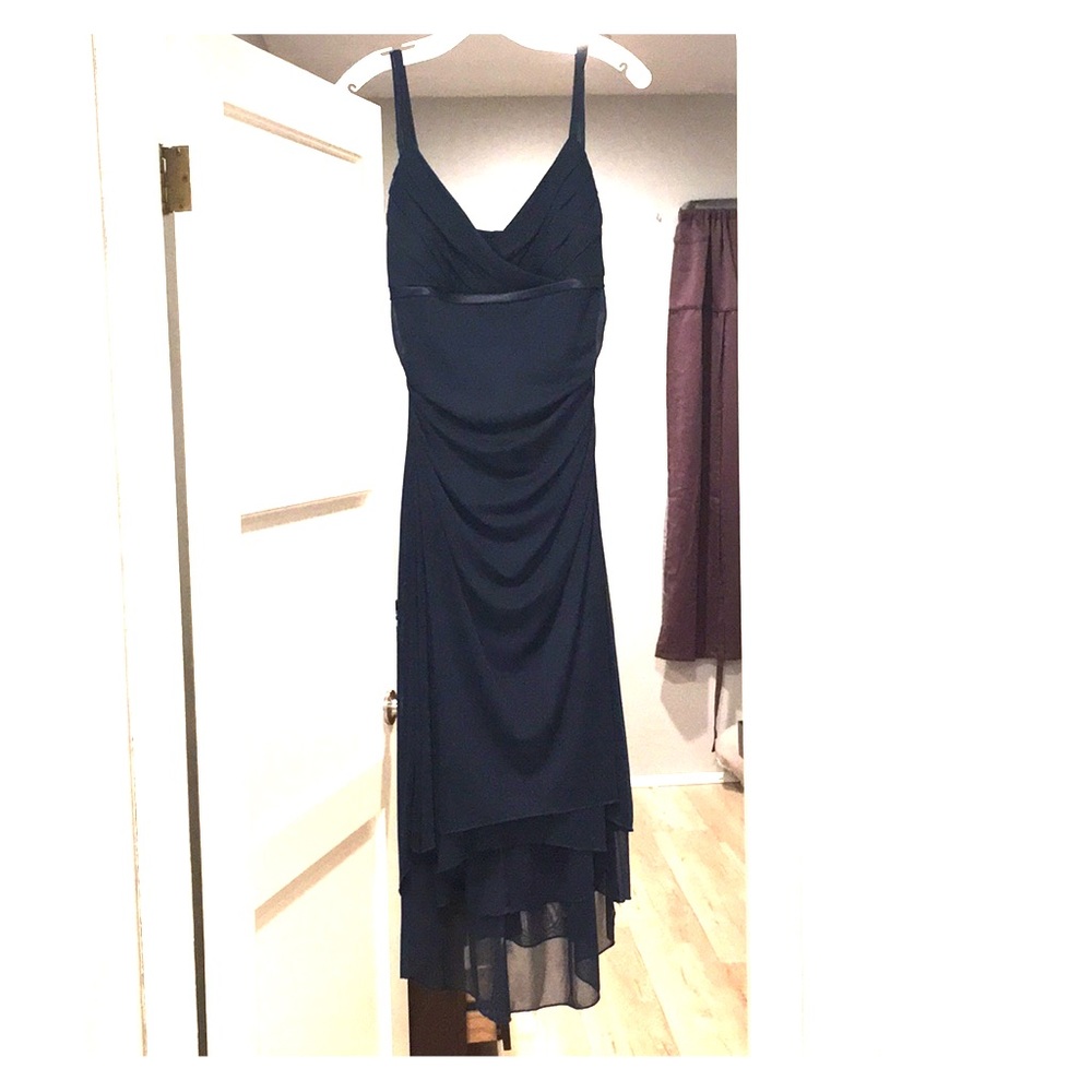 Lighter navy elegant mid calf dress